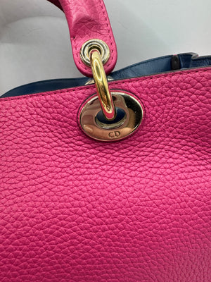 Dior Hot Pink w/ navy interior Mini Diorissimo small tote with GHW