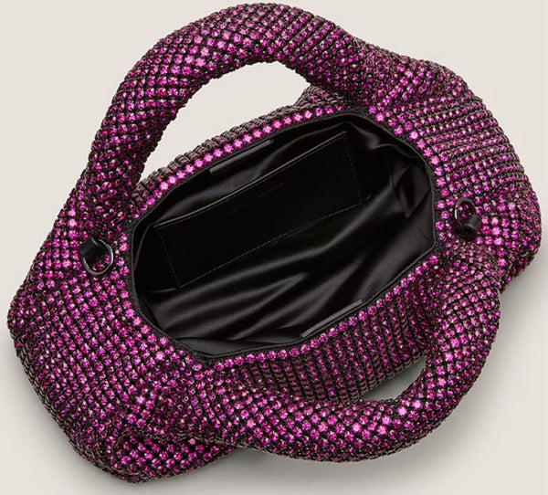 Stuart Weitzman Crystal Moda shine bag in fuchsia pink
