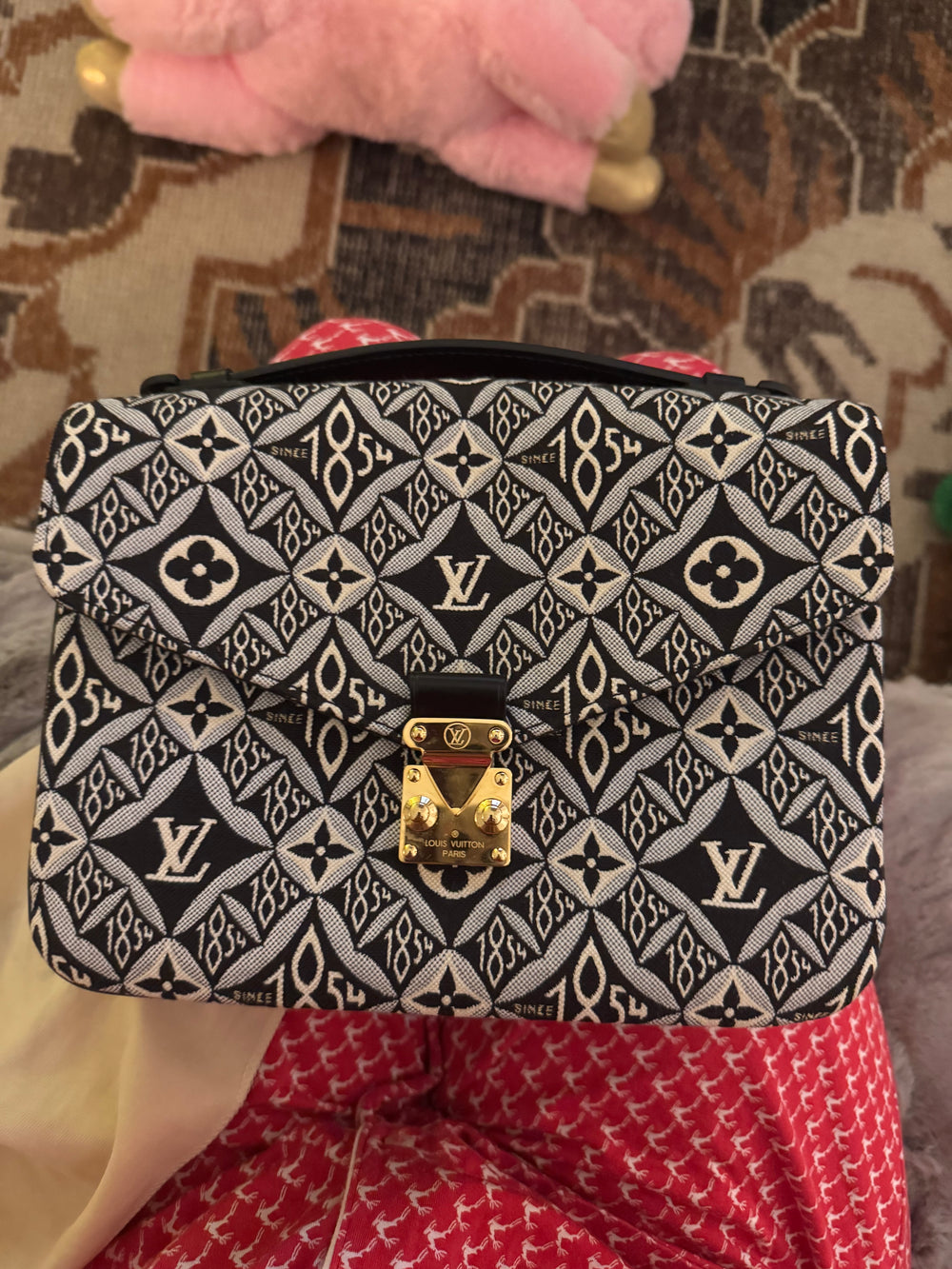 Louis Vuitton limited edition Black Monogram Jacquard Pochette Metis Mm Handbag