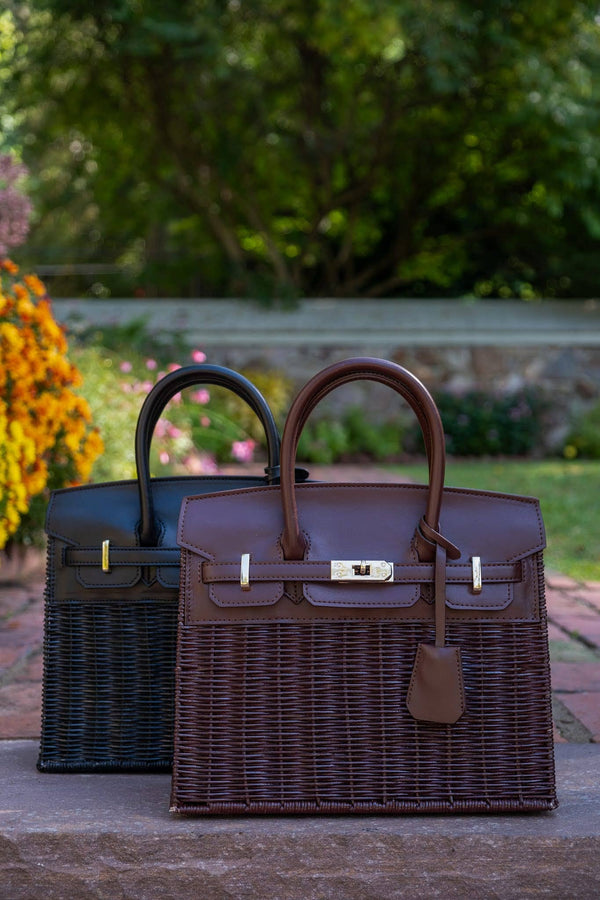 Margo Black or Chocolate Wicker Handbag