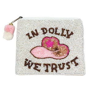 IN DOLLY WE TRUST Beaded Coin Purse