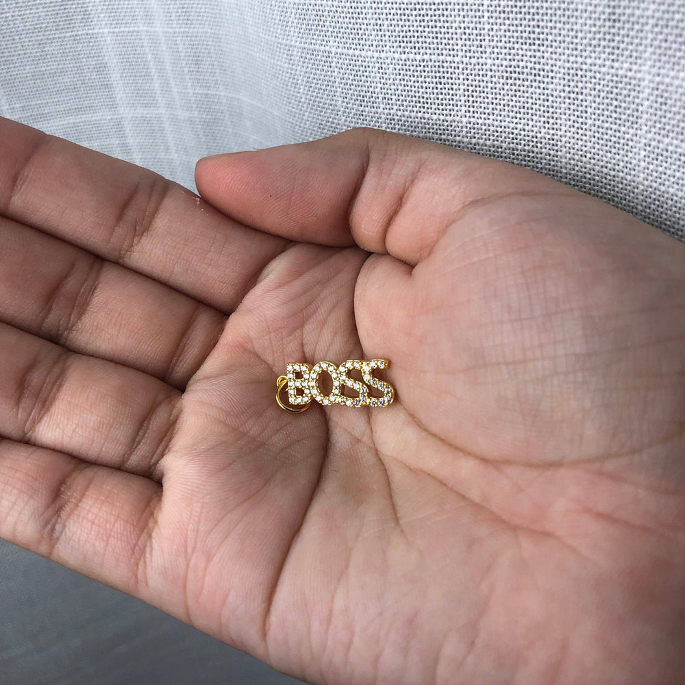 Gold Pavé "Boss" Pendant