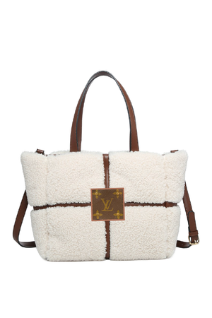 Upcycled Sherpa Tote: Black