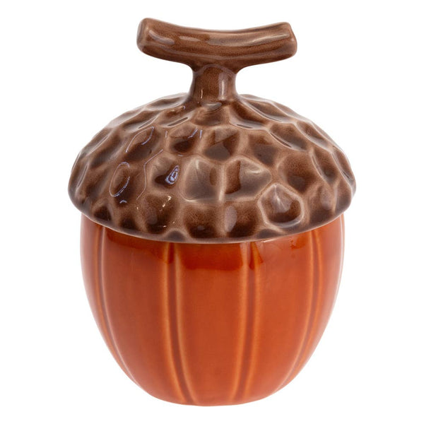 Spicy Orange Acorn Dolomite Covered Jar Fall Autumn