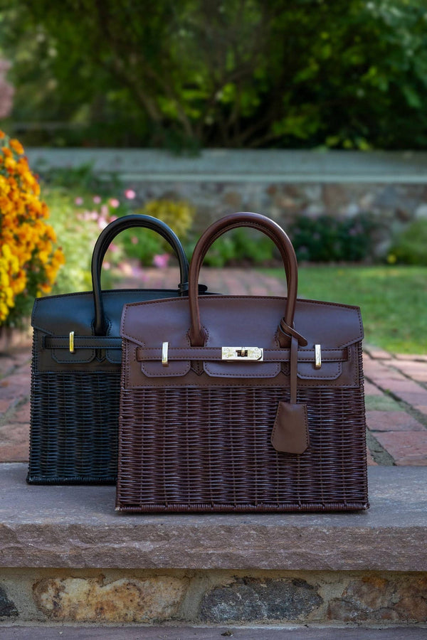 Margo Black or Chocolate Wicker Handbag