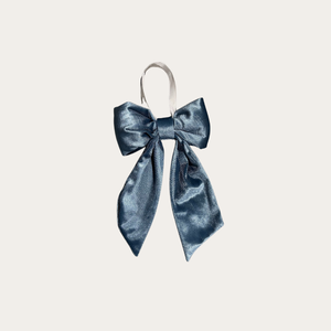 Dusty Blue Velvet Holiday Bows: Small