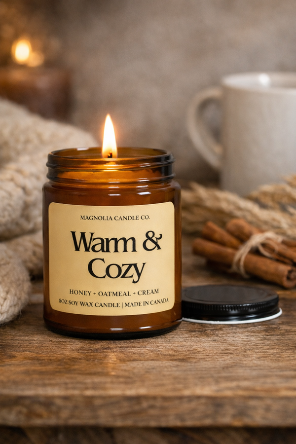 Honey + Oatmeal Cream | Warm & Cozy Soy Candle | 8oz