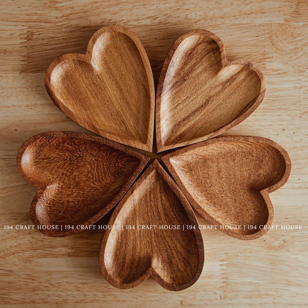 Rustic Wooden Heart-shaped Tray - Home Decor & Gifts
