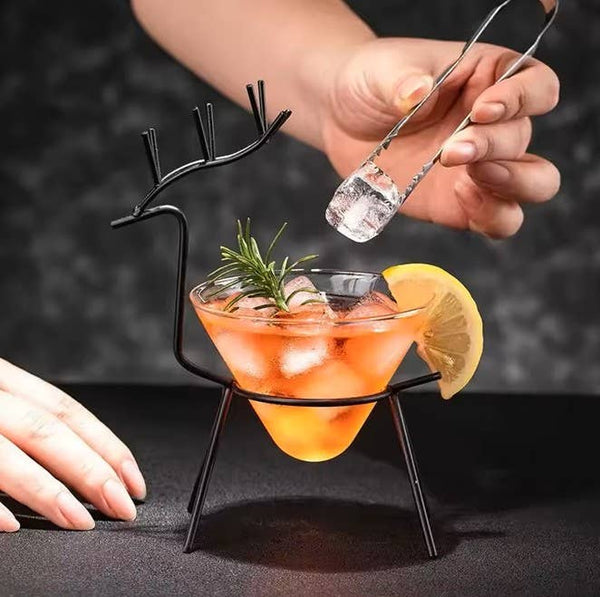 Reindeer Cocktail Glasses: Black