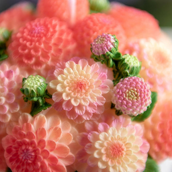Dahlia Candle Bouquet - Orange