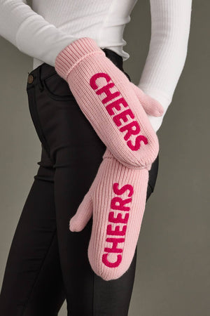Pink Cheers Knit Mittens