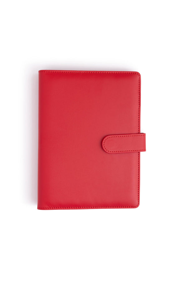 A5 Binder: 6 Hole with Elastic Pen Holder & Magnetic Closure: Yellow