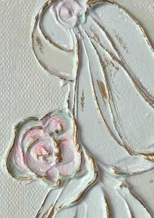 Bride with bouquet   |  wedding  |  bride 4x6 wood block