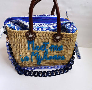 Lilliana Blue Maiolica Print Pochette