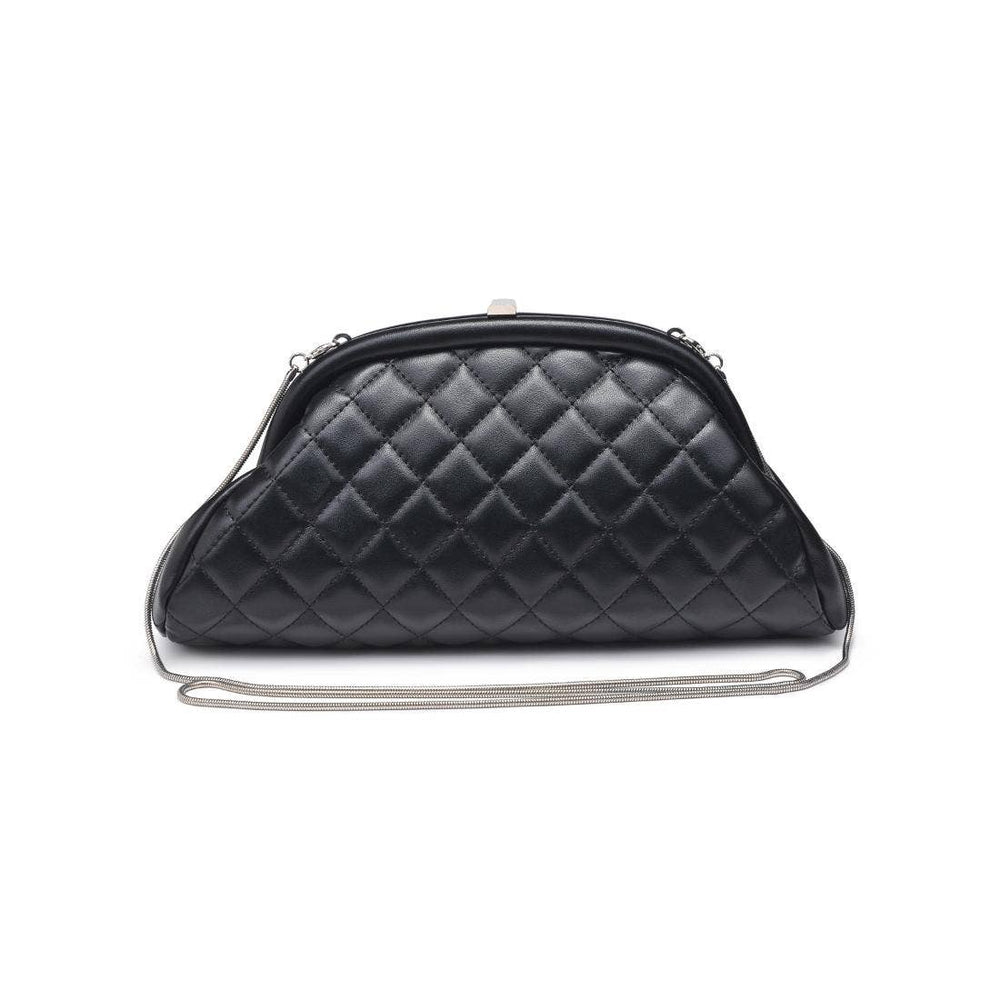 Ava - Quilted Clutch: Black
