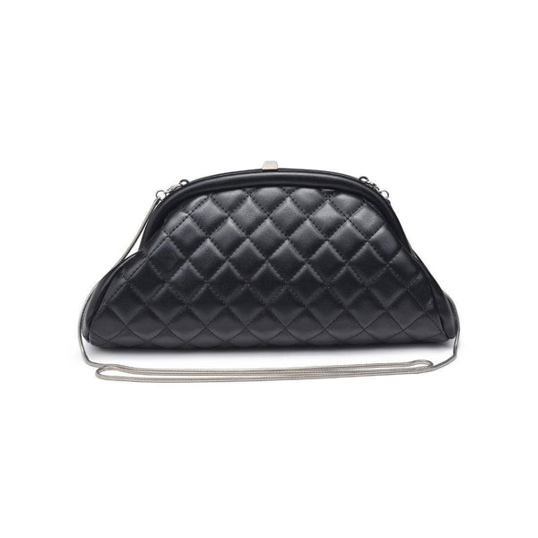 Ava - Quilted Clutch: Black