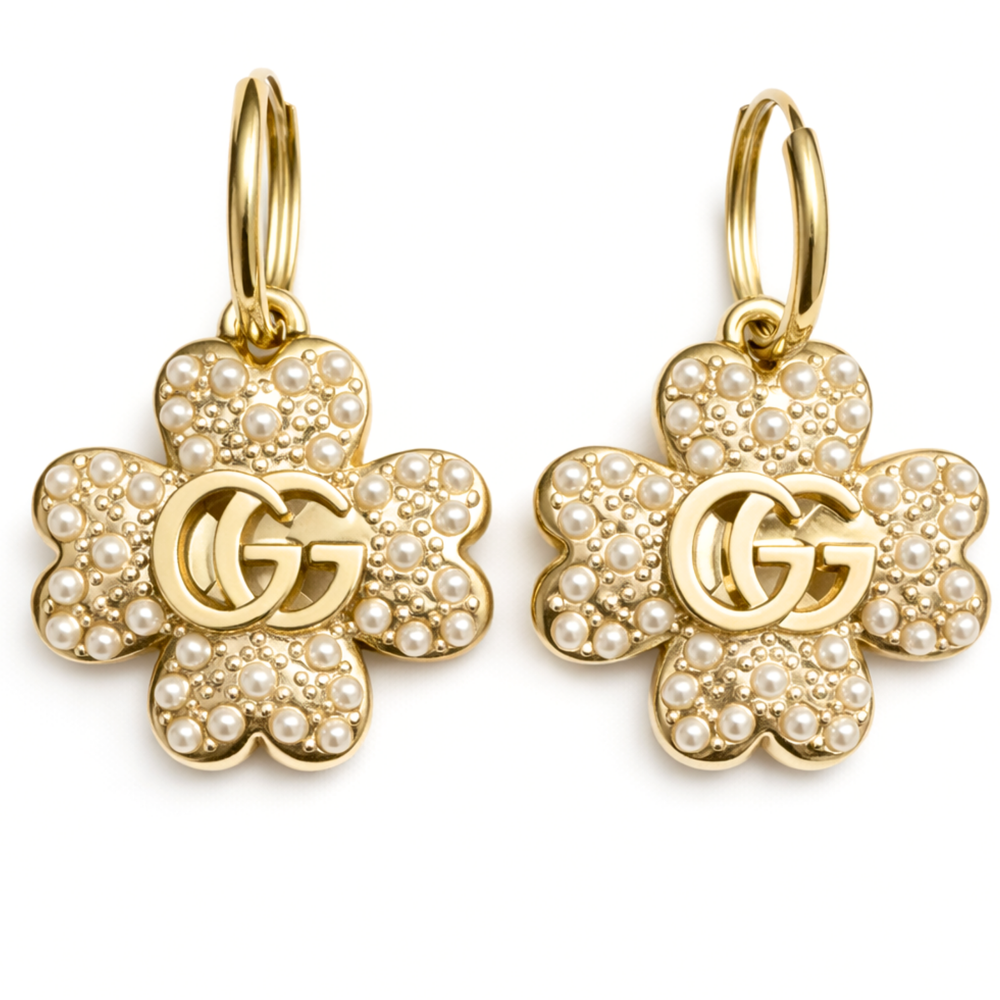 Upcycled Gucci 14K Hoop Earrings