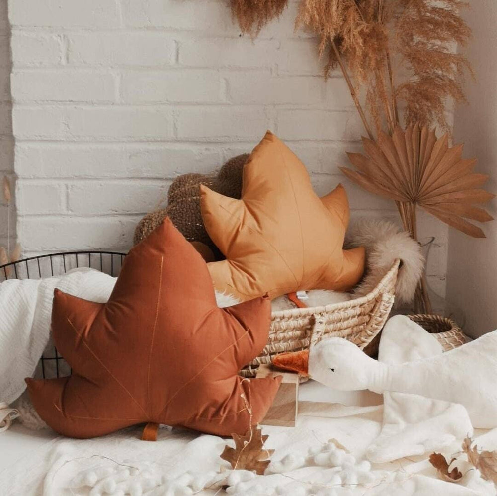 Maple Leaf Pillow | Dark Amber Rust