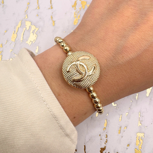 14K GF 5mm Beaded Bracelet: 6.5"