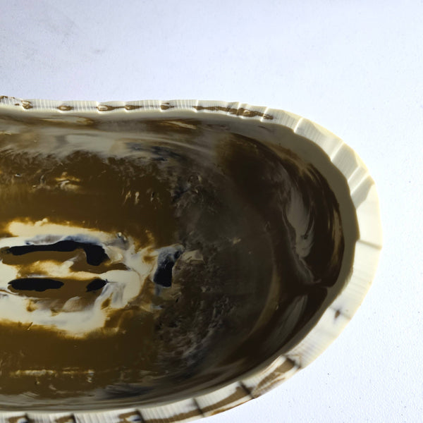 Medium Resin Trough - Entryway Catchall - Decorative Bowl: Ivory