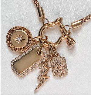 Mini Horse Bit Charm Necklace | Two-Tone Gold