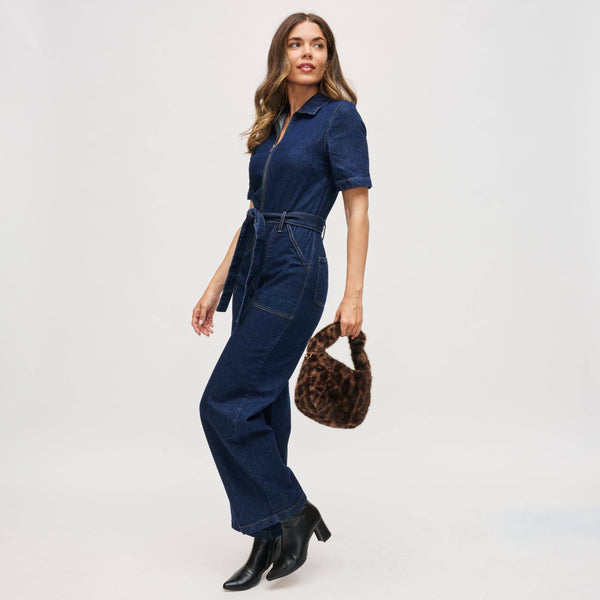 Monica - Faux Fur Crossbody: Leopard