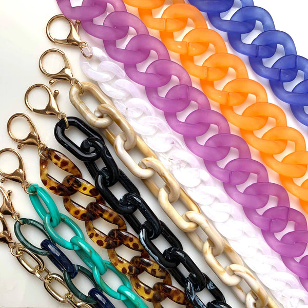 Convertible Ashley Acrylic Gold Strap: 23 inches