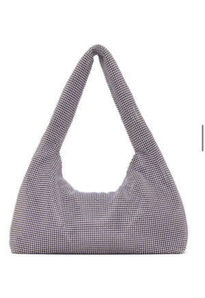 Kara Purple Mini Crystal Mesh Armpit Bag NWT