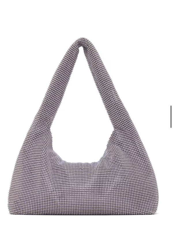 Kara Purple Mini Crystal Mesh Armpit Bag NWT