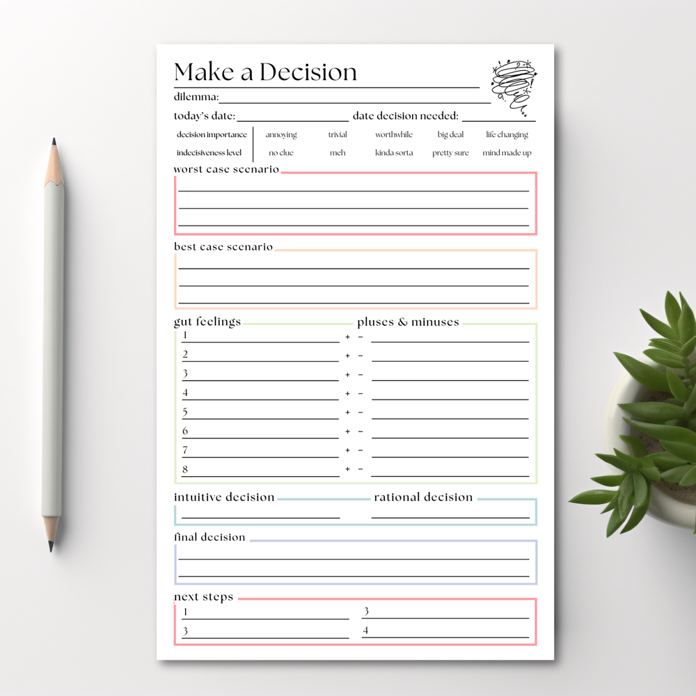 Making A Decision Planner: 50-Page Notepad