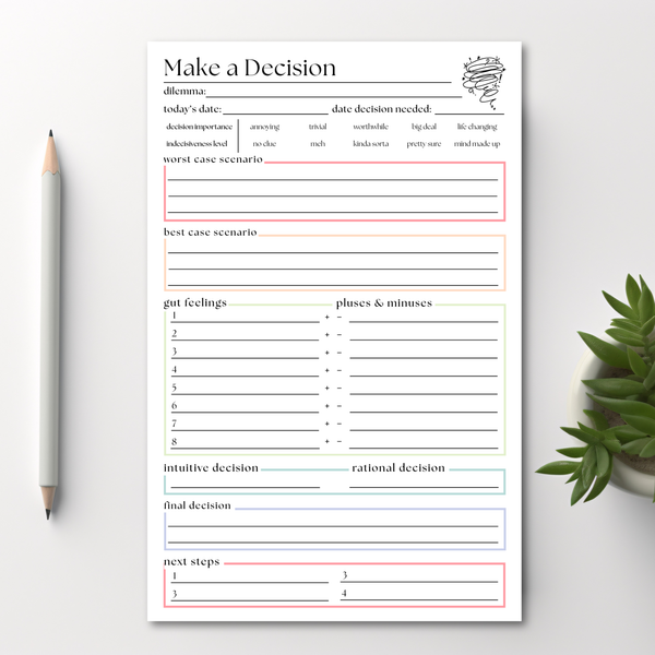 Making A Decision Planner: 50-Page Notepad