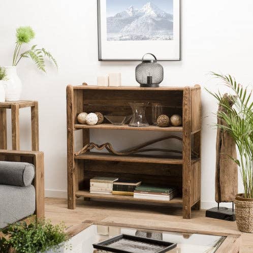 Reclaimed Pine Open Self Cabinet, 41 in