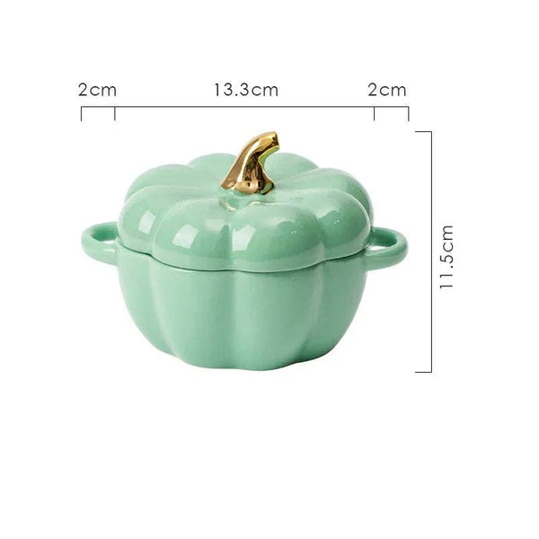 Orange Pumpkin Terrine Bowl with Lid