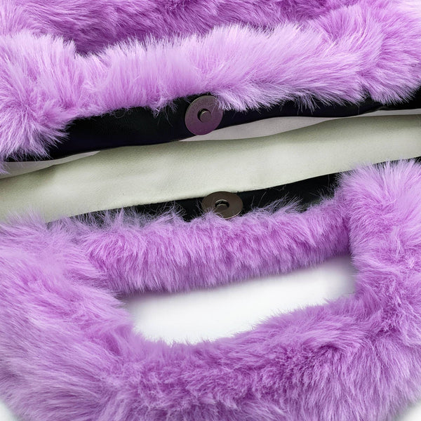 Faux Fur Fuzzy Happy Face Purses PerfectGift: PINK