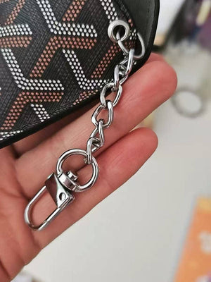 Glasses Case Goyard like pattern with Keychain Clip: White or Black