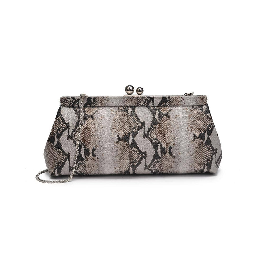 Joplin - Kisslock Clutch: Grey Multi