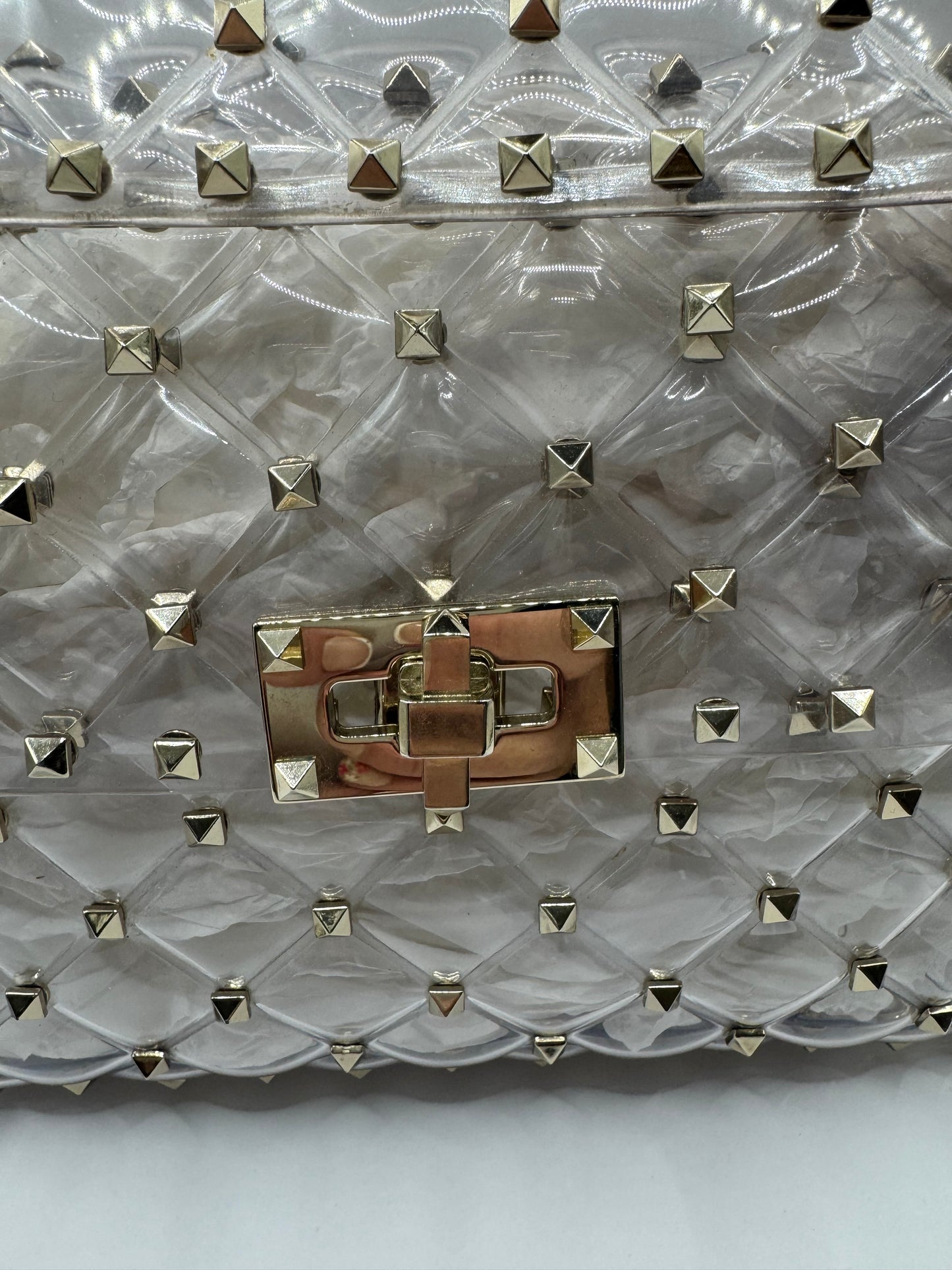 Valentino Clear Top Handle PVC Rockstud - Like new