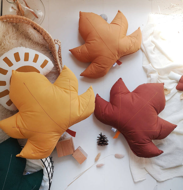 Maple Leaf Pillow | Dark Amber Rust