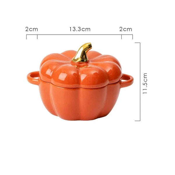 Orange Pumpkin Terrine Bowl with Lid