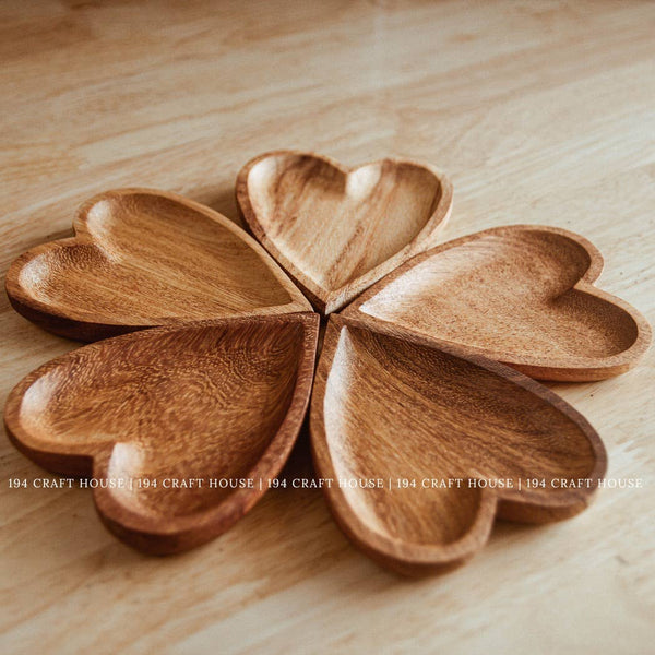 Rustic Wooden Heart-shaped Tray - Home Decor & Gifts