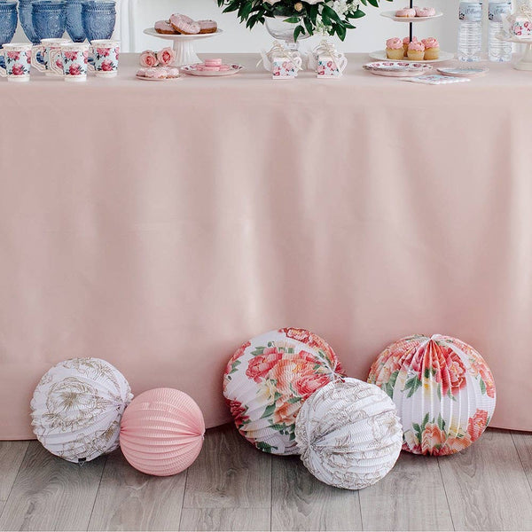 Paper Lantern Hanging Decorations - Floral - Set Of 3
