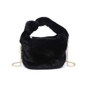 Monica - Faux Fur Crossbody: Black