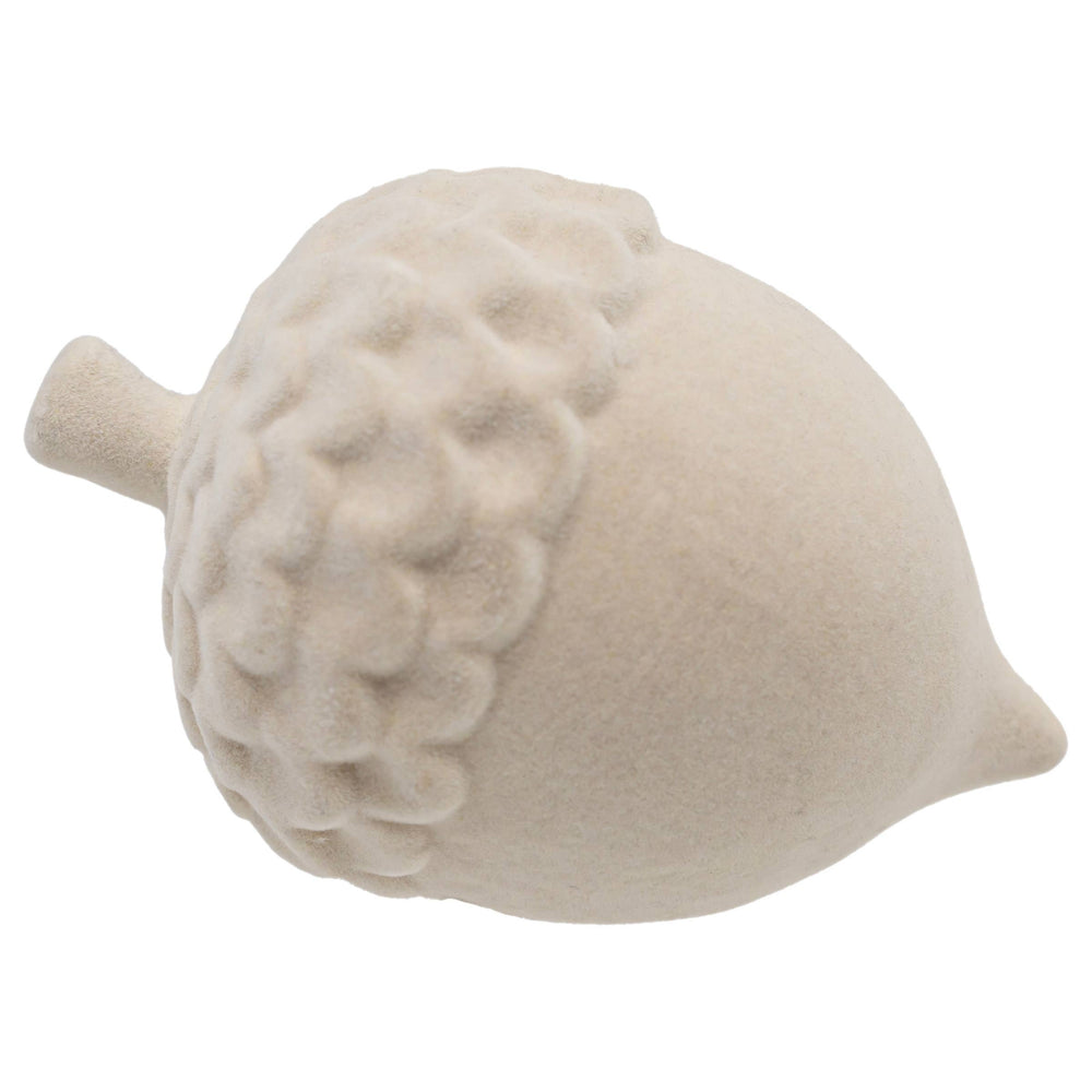 Cream Flocked Dolomite Acorn Fall Autumn