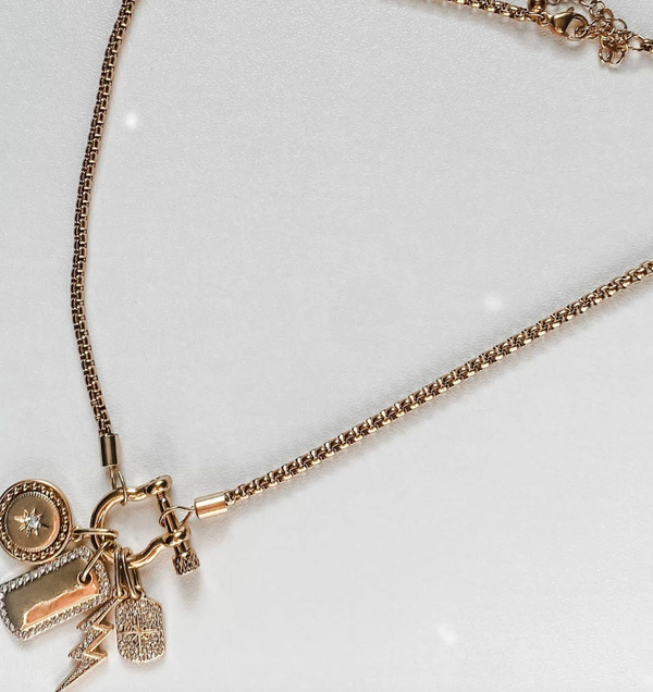 Mini Horse Bit Charm Necklace | Two-Tone Gold