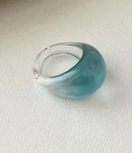 Gummy Transparent Resin Dome Ring | Coffee