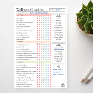 Wellness Weekly Self-Care Planner: 50 Page Tear-Off Notepad