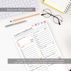 Teacher's Day Planner Notepad: 50-Page Tear Off Style