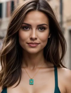 Augusta Antonia Sun Pendant Necklace | Amazonite