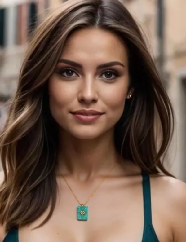 Augusta Antonia Sun Pendant Necklace | Amazonite