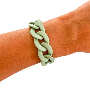 All Chunky Acrylic Chain Link Bracelet: Gold Carmel